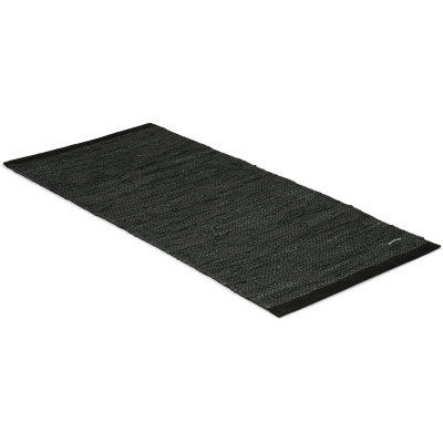 Leather rug svart - trasmatta