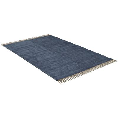 Dover denim blue - handvävd viskosmatta