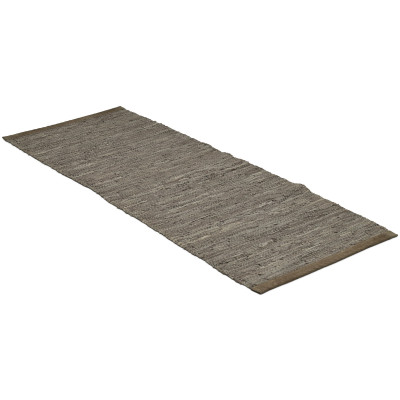 Leather rug wood - trasmatta