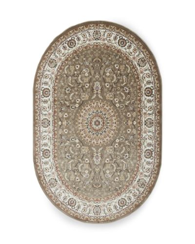 Dubai Medallion oval champagne - maskinvävd matta