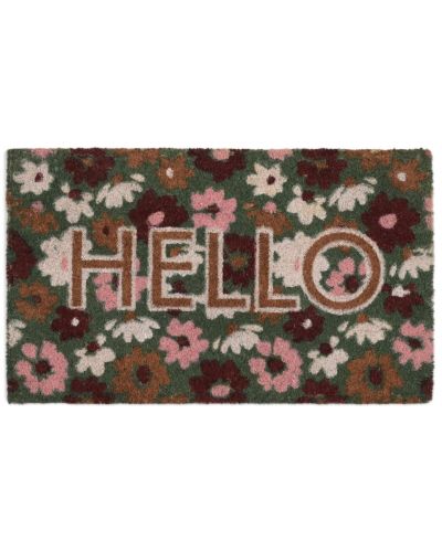 Ruco print Hello flowers  - dörrmatta i kokos