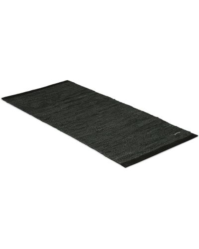 Leather rug svart - trasmatta