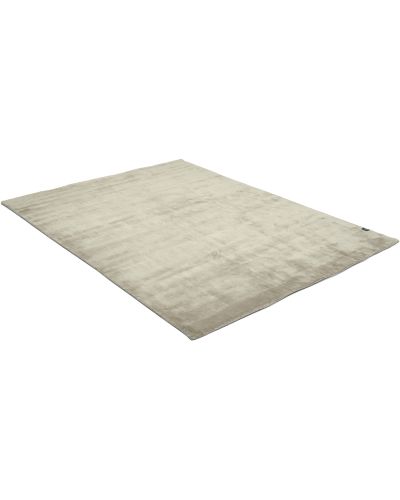 Velvet tencel silver - handvävd matta med lugg